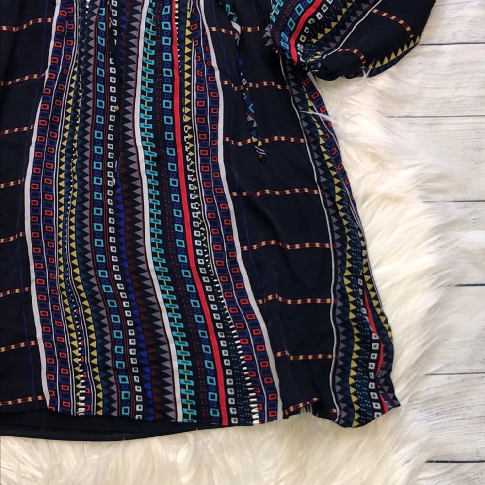 Parker Hammock Silk Hedra Striped Geometric Dress - Picture 6 of 8